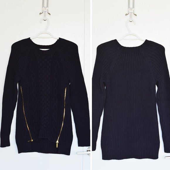 MICHAEL Michael Kors Navy Zipper Sweater - Picture 2 of 6